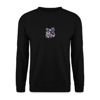 Soar High - bird illustration - Unisex Sweatshirt - black - Front - Alina (178cm) & Michal (187cm)