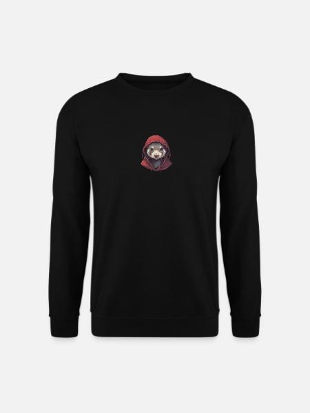 Cooles Frettchen mit Kapuze - Unisex Pullover - Schwarz