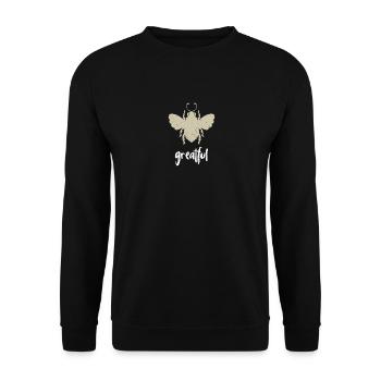 Beige Bee Greatful Biene Be Greatful - Sweat-shirt Unisexe - noir - Devant - Alina (178cm) & Michal (187cm)