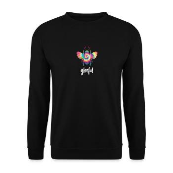 Tie Dye Bee Gleeful Biene Be Gleeful - Unisex Sweatshirt - black - Front - Alina (178cm) & Michal (187cm)