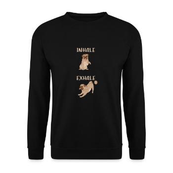 Inspirer, Expirer - Carlin, Yoga, Exercice, Sports canins - Sweat-shirt Unisexe - noir - Devant - Alina (178cm) & Michal (187cm)