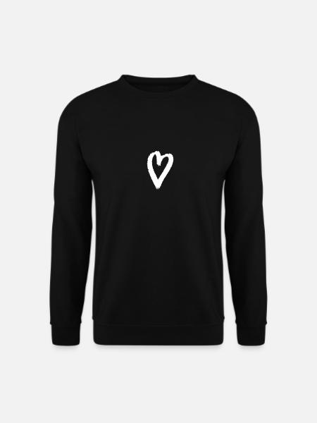 white heart - Unisex Pullover - Schwarz
