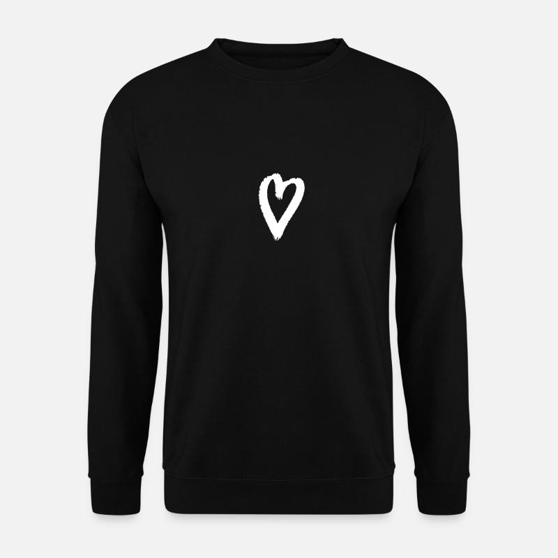 white heart - Unisex Sweatshirt - black