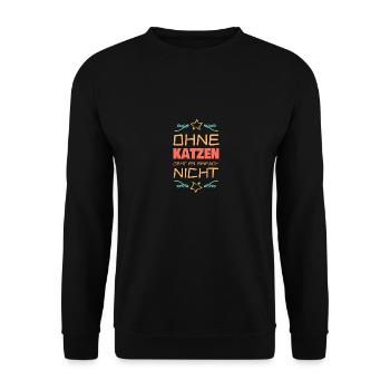 Katzen - Unisex Pullover - Schwarz - Vorne - Alina (178cm) & Michal (187cm)