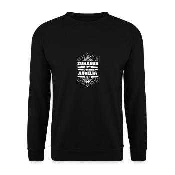 Ehefrau Aurelia - Unisex Pullover - Schwarz - Vorne - Alina (178cm) & Michal (187cm)