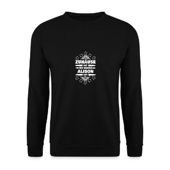 Alison als Freundin - Unisex Pullover - Schwarz - Vorne - Alina (178cm) & Michal (187cm)