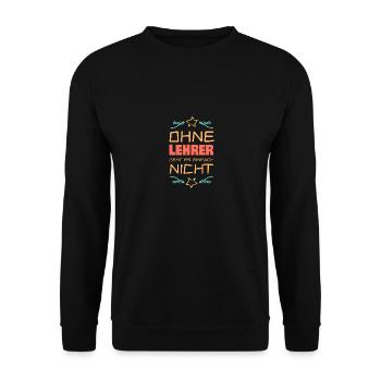 Lehrer - Unisex Pullover - Schwarz - Vorne - Alina (178cm) & Michal (187cm)