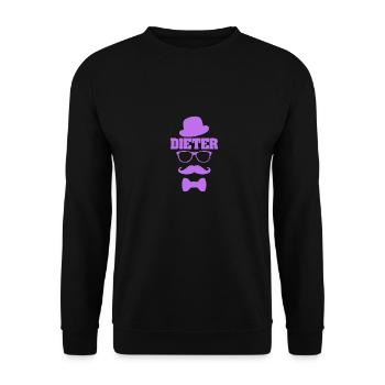 Dieter as a first name - Unisex Sweatshirt - black - Front - Alina (178cm) & Michal (187cm)