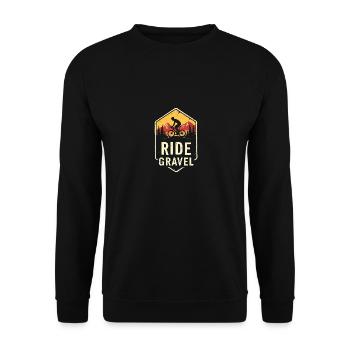 Ride Grave Gravel Bike Rennrad Cyclocross Vintage - Unisex Pullover - Schwarz - Vorne - Alina (178cm) & Michal (187cm)