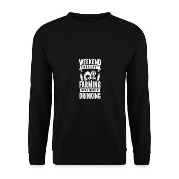 Prévisions de week-end Agriculture avec une chance de boire - Sweat-shirt Unisexe - noir - Devant - Alina (178cm) & Michal (187cm)