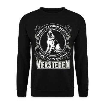 German Shepherd Dog - Unisex Pullover - Schwarz - Vorne - Alina (178cm) & Michal (187cm)