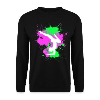 Gymnastique Gymnastique Fitness Gymnastique - Sweat-shirt Unisexe - noir - Devant - Alina (178cm) & Michal (187cm)