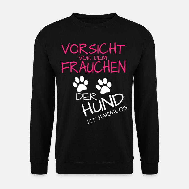 Hund Frauchen Hunde Geschenk Hundemama Hundeschule - Unisex Pullover - Schwarz