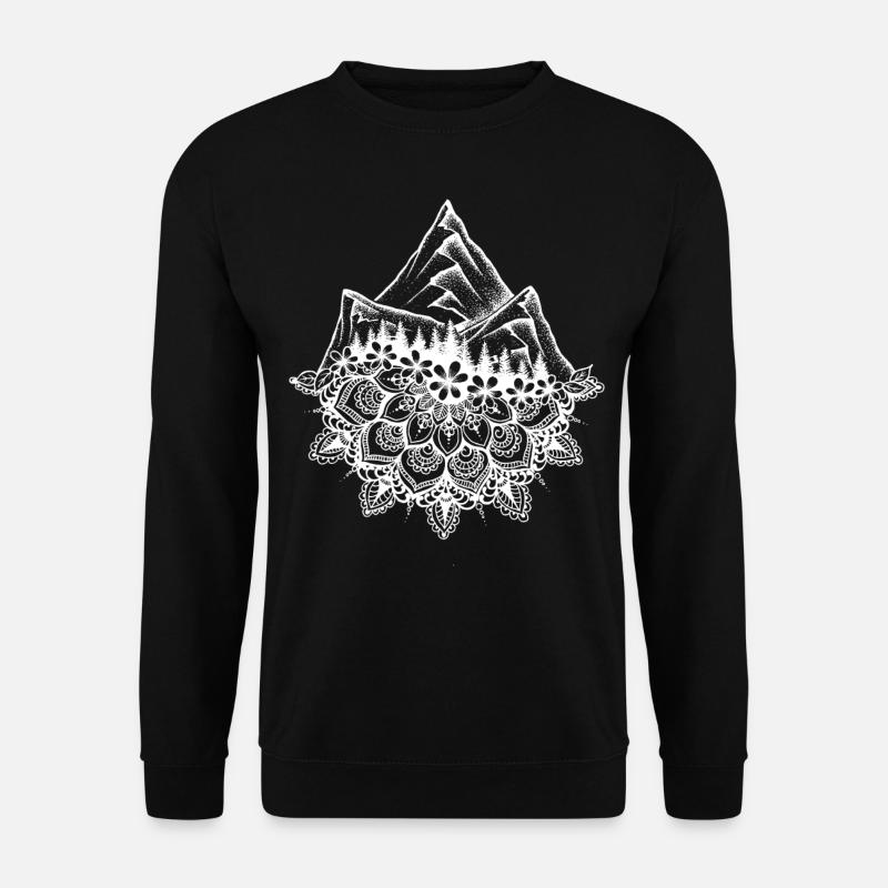 Mandala und Berge - Unisex Pullover - Schwarz