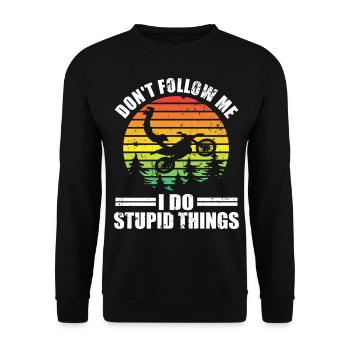 Sunset Freestyle Motocross Supercross Motorcycle - Unisex Sweatshirt - black - Front - Alina (178cm) & Michal (187cm)