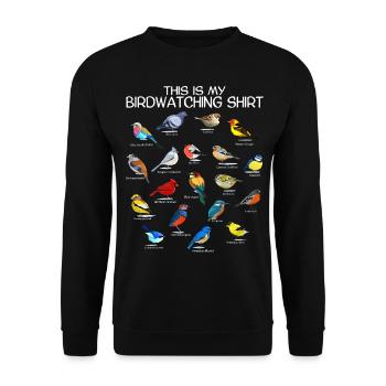 Vögel beobachten Orinthologe Birdwatching Geschenk - Unisex Pullover - Schwarz - Vorne - Alina (178cm) & Michal (187cm)