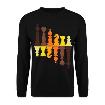 Vintage chess pieces retro king queen pawn rook - Unisex Sweatshirt - black - Front - Alina (178cm) & Michal (187cm)