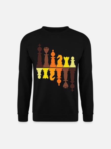 Vintage chess pieces retro king queen pawn rook - Unisex Sweatshirt - black
