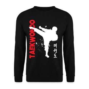 Taekwondo Korean Lettering Oaks - Unisex Sweatshirt - black - Front - Alina (178cm) & Michal (187cm)