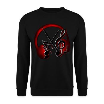 headphones - Unisex Sweatshirt - black - Front - Alina (178cm) & Michal (187cm)