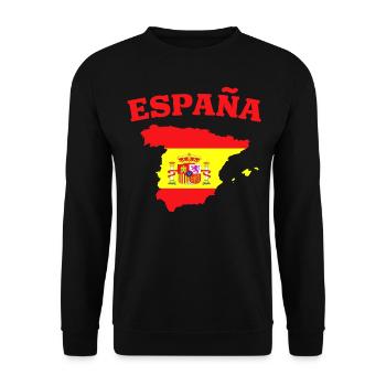 Spanien Espana Flagge Landkarte - Unisex Pullover - Schwarz - Vorne - Alina (178cm) & Michal (187cm)