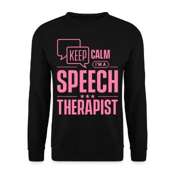 Reste calme Je suis orthophoniste Orthophonie - Sweat-shirt Unisexe - noir - Devant - Alina (178cm) & Michal (187cm)
