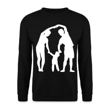 Familie Papa Mama - Unisex Pullover - Schwarz - Vorne - Alina (178cm) & Michal (187cm)