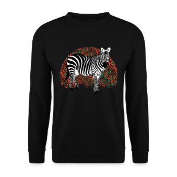 Zebra Africa Horse Hipster Gift Animal Stripe - Unisex Sweatshirt - black - Front - Alina (178cm) & Michal (187cm)
