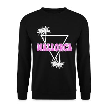 Mallorca Sommer Sonne Strand Meer Palmen Urlaub - Unisex Pullover - Schwarz - Vorne - Alina (178cm) & Michal (187cm)