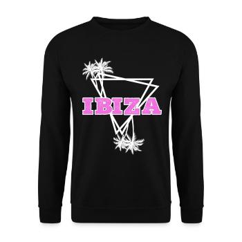 Ibiza Sommer Sonne Strand Meer Palmen Urlaub - Unisex Pullover - Schwarz - Vorne - Alina (178cm) & Michal (187cm)