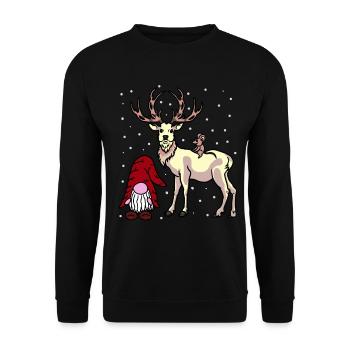 Nicholas Xmas Christmas Fantasy Christmas Child - Unisex Sweatshirt - black - Front - Alina (178cm) & Michal (187cm)
