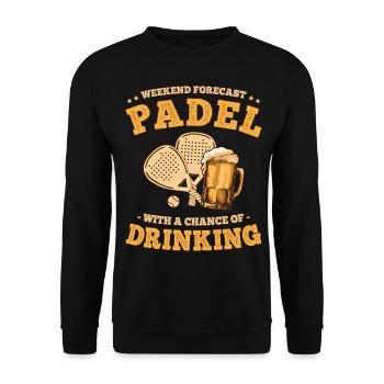 Padel und Bier Lustige Sätze Paddel-Tennis - Unisex Pullover - Schwarz - Vorne - Alina (178cm) & Michal (187cm)