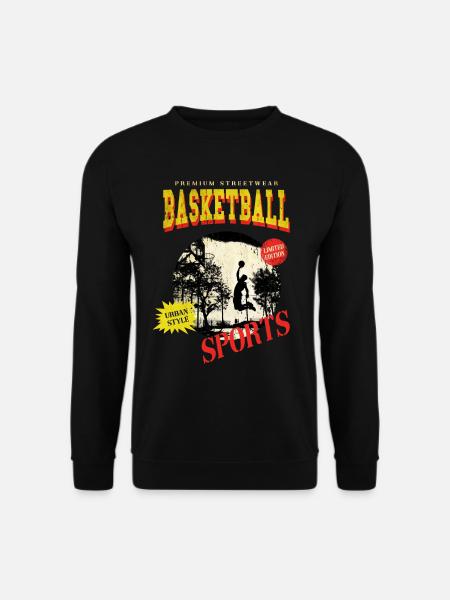 Basketball Basketballer Dunking Sport Vintage - Unisex Pullover - Schwarz