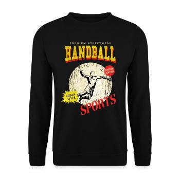 Handball Handball Player Handball Player Vintage Retro - Sweat-shirt Unisexe - noir - Devant - Alina (178cm) & Michal (187cm)