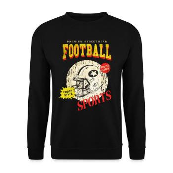American Football Helm Vintage Retro USA Sport - Unisex Pullover - Schwarz - Vorne - Alina (178cm) & Michal (187cm)