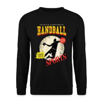 Handball Handball Player Handball Player Vintage Retro - Sweat-shirt Unisexe - noir - Devant - Alina (178cm) & Michal (187cm)