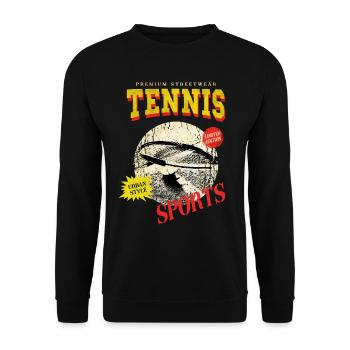 Tennis Tennis Player Player Vintage Retro - Unisex Sweatshirt - black - Front - Alina (178cm) & Michal (187cm)
