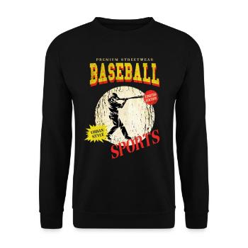 Baseball Baseballspieler USA Sport Vintage Retro - Unisex Pullover - Schwarz - Vorne - Alina (178cm) & Michal (187cm)