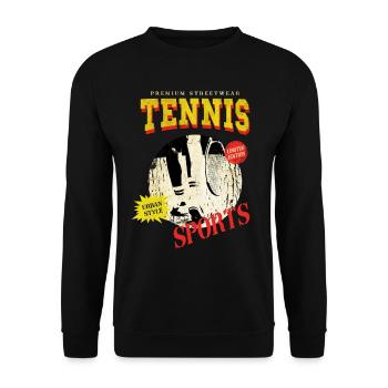 Tennis Tennis Player Player Vintage Retro - Unisex Sweatshirt - black - Front - Alina (178cm) & Michal (187cm)