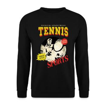 Tennis Player Tennis Player Vintage Retro - Unisex Sweatshirt - black - Front - Alina (178cm) & Michal (187cm)