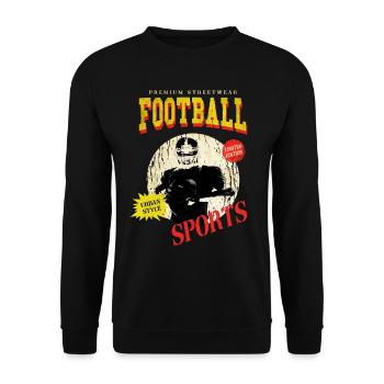 Joueur de football américain Vintage Retro USA Sport - Sweat-shirt Unisexe - noir - Devant - Alina (178cm) & Michal (187cm)
