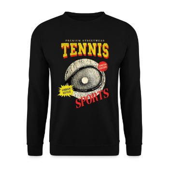 Tennis Tennis Player Player Vintage Retro - Unisex Sweatshirt - black - Front - Alina (178cm) & Michal (187cm)