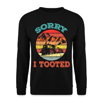 Désolé j’ai Tooted - Rétro - Sweat-shirt Unisexe - noir - Devant - Alina (178cm) & Michal (187cm)