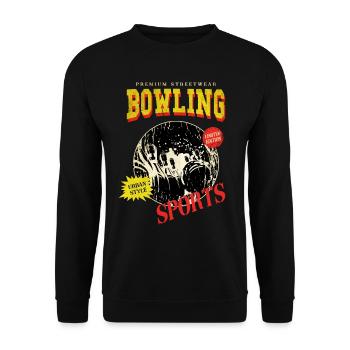 Bowling Bowling Bowling Ball Quilles Joueurs de bowling - Sweat-shirt Unisexe - noir - Devant - Alina (178cm) & Michal (187cm)