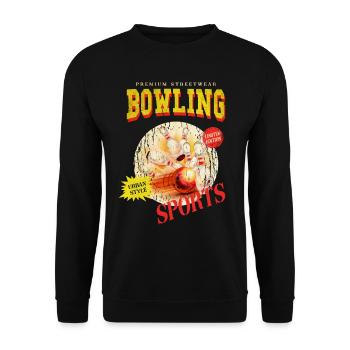 Bowling Bowling Bowling Ball Quilles Joueurs de bowling - Sweat-shirt Unisexe - noir - Devant - Alina (178cm) & Michal (187cm)