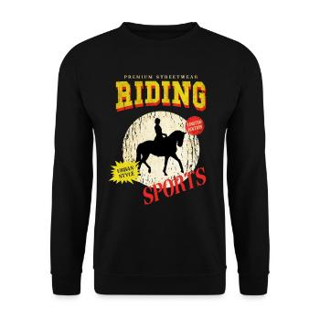 Riding Horse Rider Jumping Sport Vintage Retro - Unisex Sweatshirt - black - Front - Alina (178cm) & Michal (187cm)