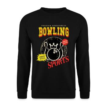 Bowling Bowling Bowling Ball Quilles Joueurs de bowling - Sweat-shirt Unisexe - noir - Devant - Alina (178cm) & Michal (187cm)
