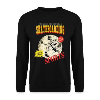 Skateboarding Skate Skater Skateboard Sk8 Skeleton - Unisex Sweatshirt - black - Front - Alina (178cm) & Michal (187cm)