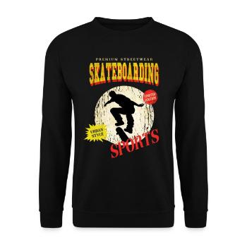 Skateboarding Skate Skater Skateboard Sk8 Vintage - Sweat-shirt Unisexe - noir - Devant - Alina (178cm) & Michal (187cm)