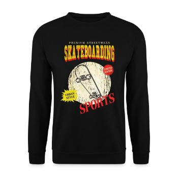 Skateboarding Skate Skater Skateboard Sk8 Vintage - Sweat-shirt Unisexe - noir - Devant - Alina (178cm) & Michal (187cm)